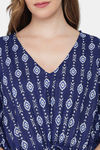 Shararat Cotton Full Length Nightdress - Royal Blue — thumbnail 7